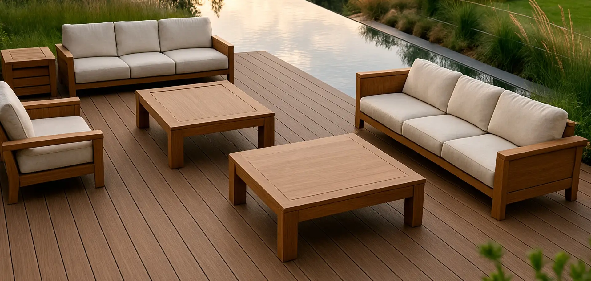 Terraza con piso deck sintético